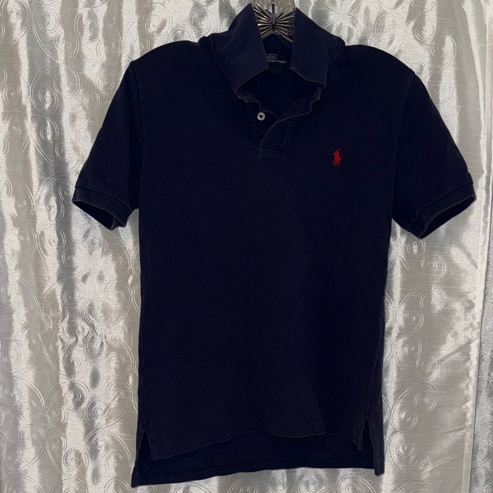 Ralph Lauren Navy Polo with Red Pony Youth Size Medium 🔥 P1